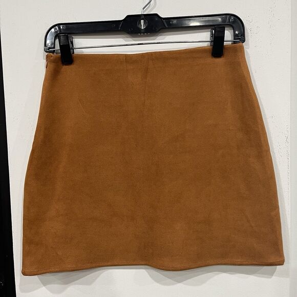 Francesca's Blue Rain Sirena Faux Suede Floral Embroidered Skirt Size Small Boho - Picture 3 of 5